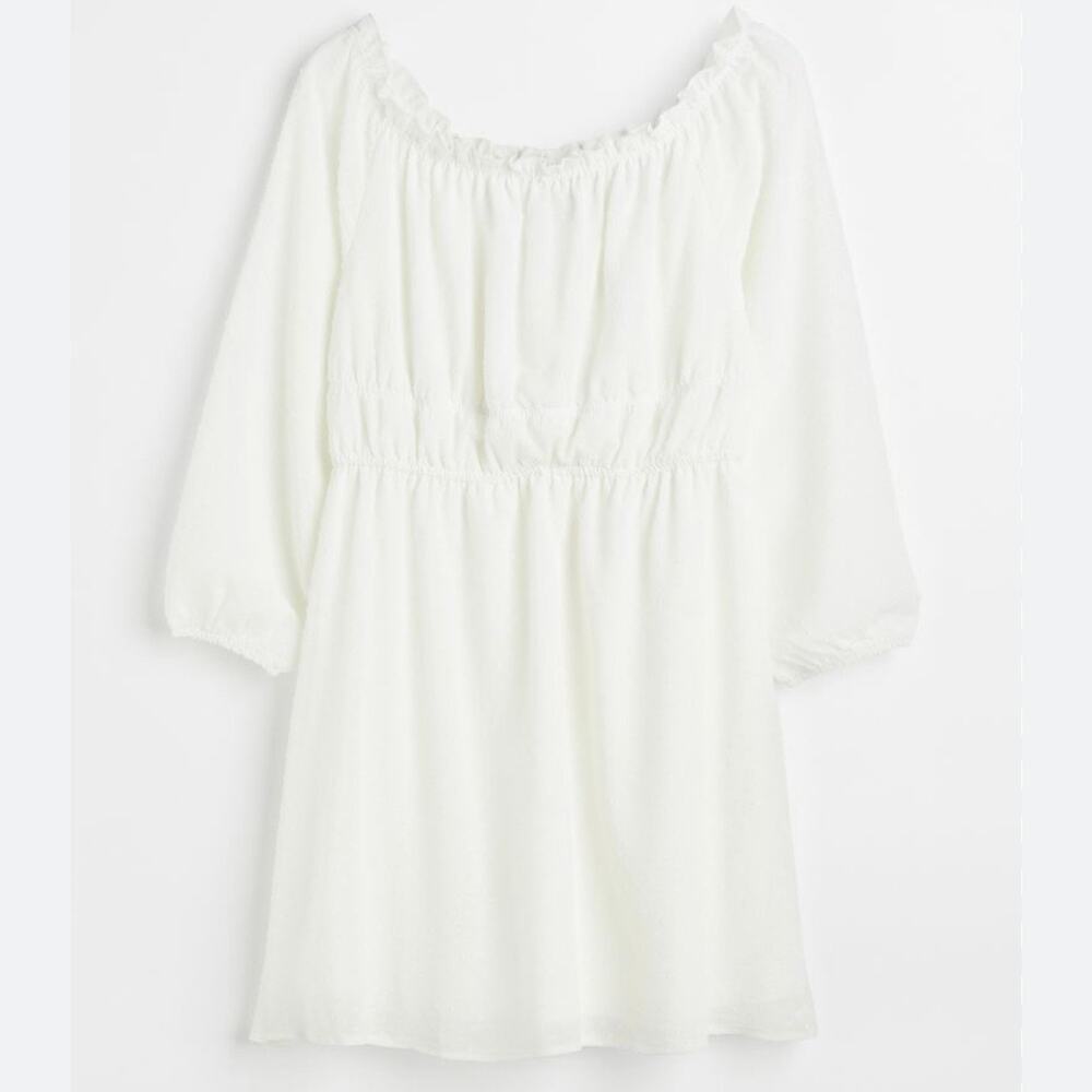 H&M Divided White Off the Shoulder Dress Size XXL